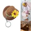 Trendy Flower Hat Key Chain Charm Versatile Hat Pendant Floral Keychain Portable Hat Pendant Keyrings Accessory