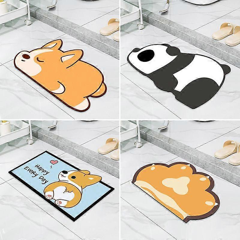Cartoon Absorbent Super Soft Shower Mat Bathroom Non-slip Machine Washable, Suitable for Doorway/kitchen/bathroom/laundry room/bedroom(DD508)60*90cm