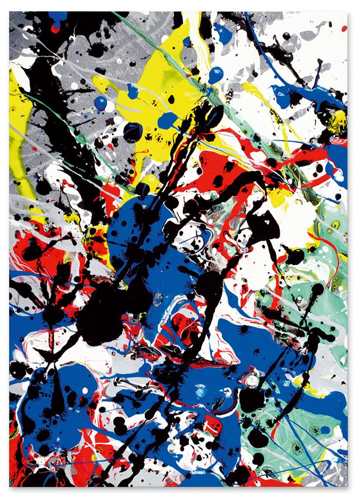 Poster Colorful Paint Splatters Abstraction