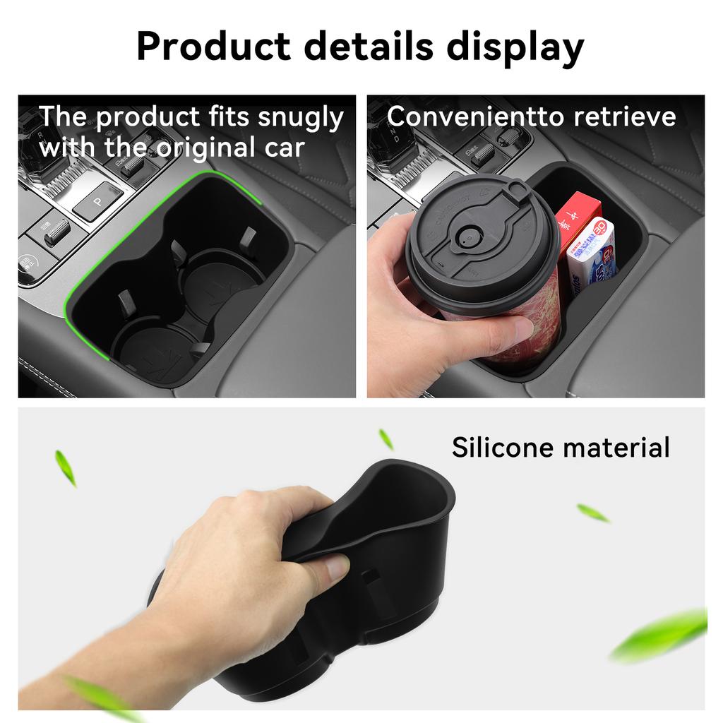 for BYD Sealion 7 EV 2024 2025 Cup Holder Storage Tray Shock-Absorbing Central Armrest Cup Box TPE Tidying