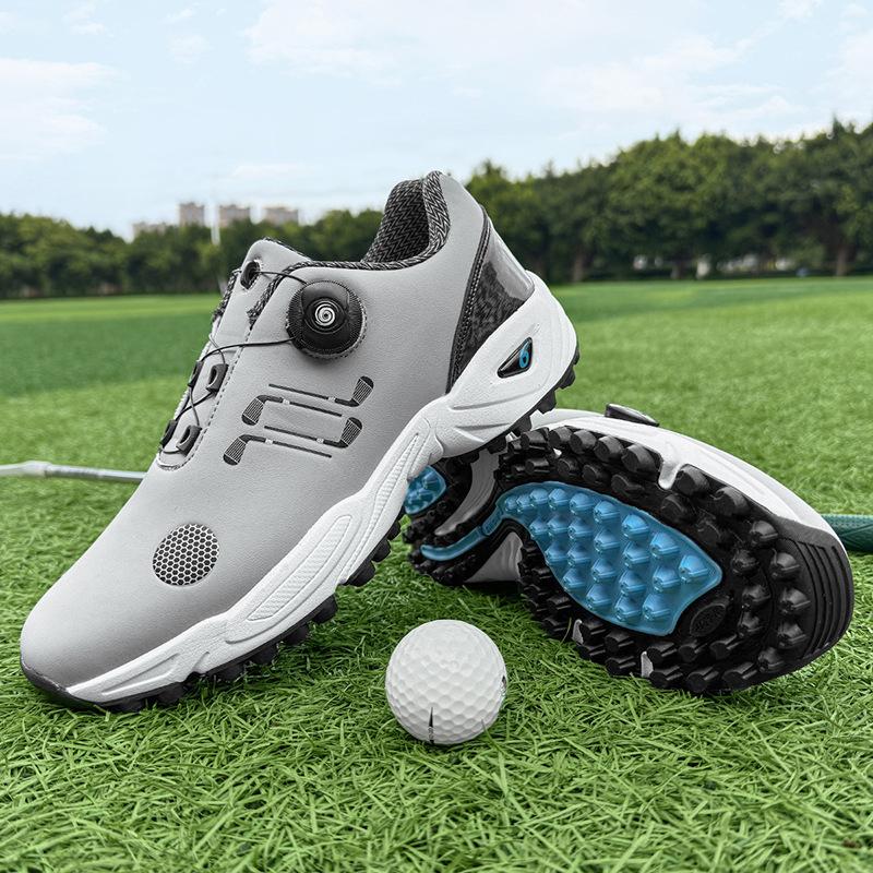 Foreign trade new golf shoes men's rotating buckle lace-free lightweight casual non-slip waterproof golf shoes