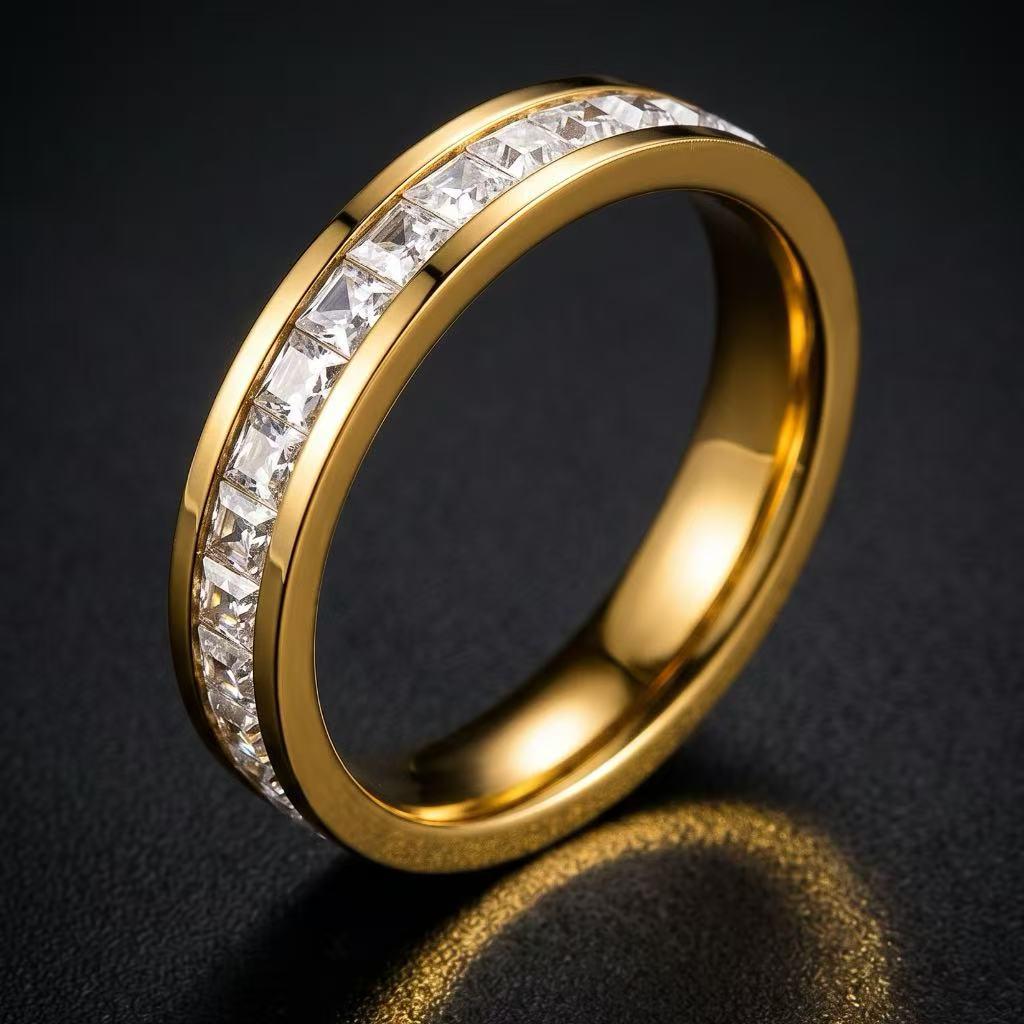 Luxe Dames RVS Ring: Elektrogeplateerd titanium, vervaagt niet, veelzijdig ontwerp