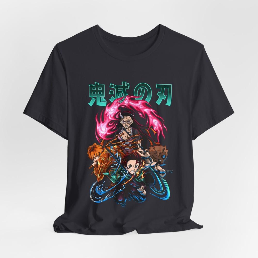 Anime Graphic Tee, Demon Slayer Shirt, Unisexga Fan Gift, Short Sleeve T-Shirt, XL