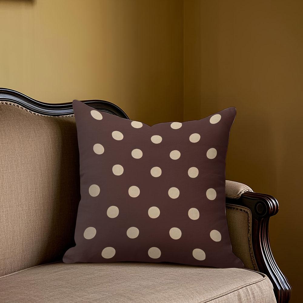 Jmg Clothing Unisex Vintage Polka Dot Print Square Jacquard Pillow Cover For Sofa Office Waist Cushion Cover Home Decorative Pillowcase