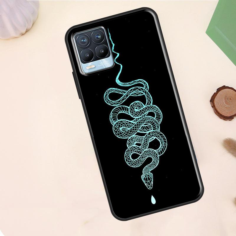Snake Illustration Art Case For Realme C67 C71 C63 C61 C55 C51 C53 C35 C65 C75 11 12 13 14 Pro Plus GT6 GT7 15 Pro