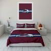 Maroon Bedding Set with Wave Logo Design Print Bedding Set Duvet Cover Pillowcases (1* Duvet Cover 2* Pillowcases Do Not Include Comforter)