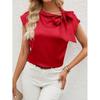 Top estivo da donna con fiocco a mezza lunghezza e design a nicchia