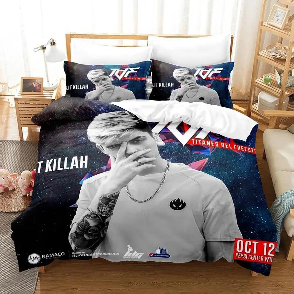Dj Hip Hop Lit Killah Comfortable Duvet Quilt Cover Pillowcase Bedding Set Children Bedroom Decoration Home Textile