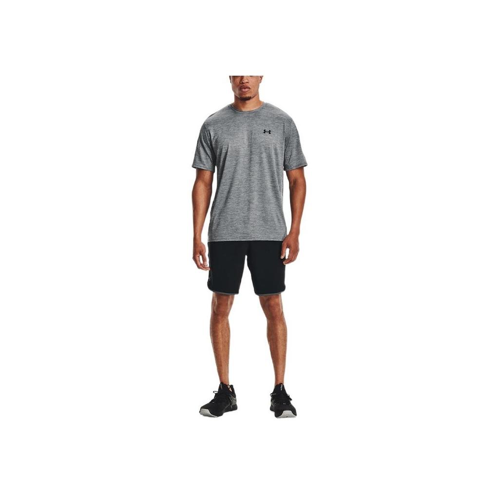 Under Armour Solid Color Logo Crew Neck Tee Men Tops Grey 1361426-012