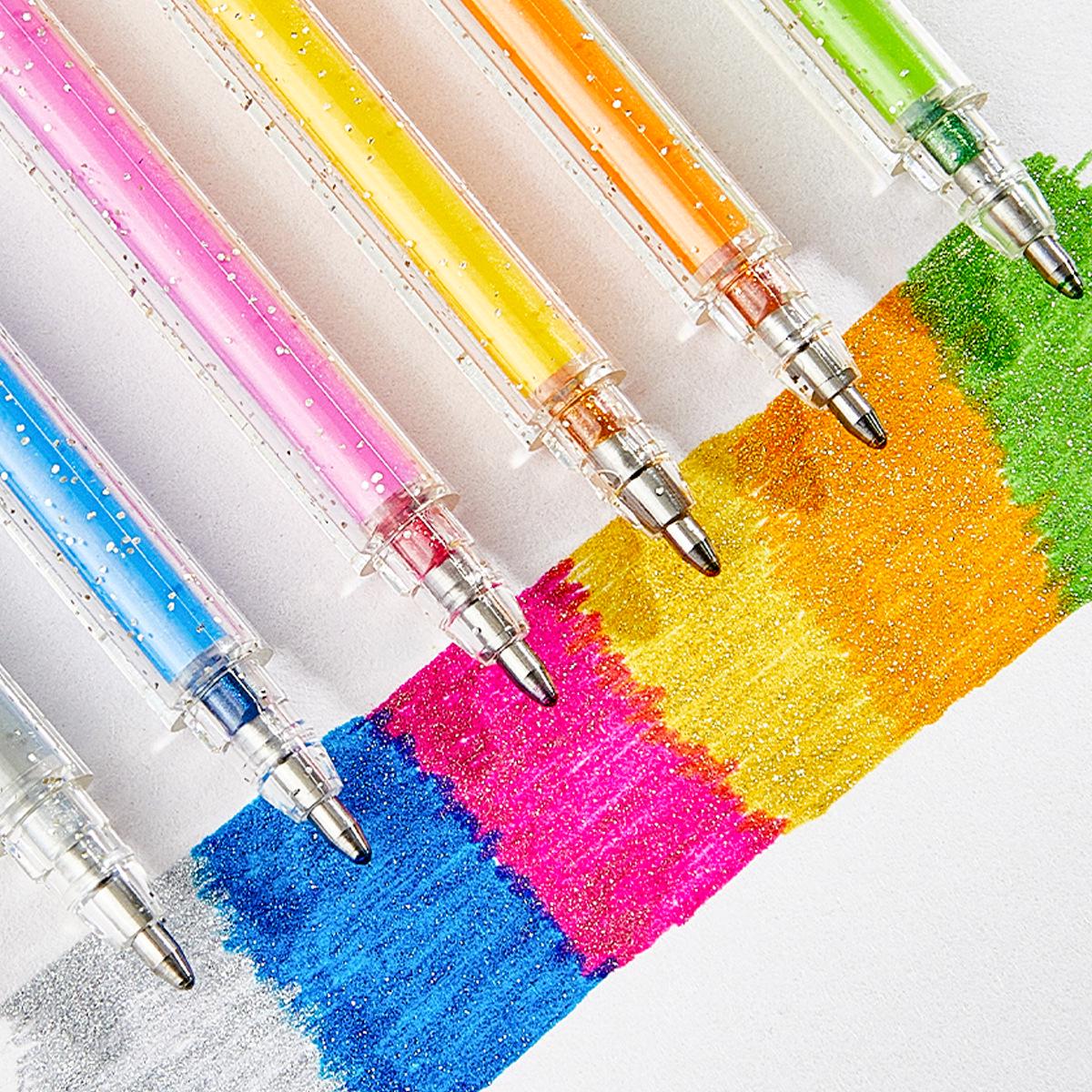 

18-Color Glitter Gel Pen Set with Removable Cap & Retractable Design 1.0mm