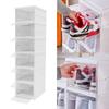 Shoe Storage Organizer Cabinet Drop Front Plastic Foldable Shoe Storage Box Entryway Sneakers Stackable Shoe Display Holder Rack