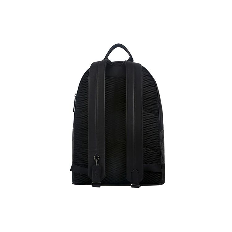 Coach Zaino Grande Capacità West 35 Classic Monogramma Blu e Bianco a Strisce Zaino da Uomo Nero Grigio 3001-QBOH0