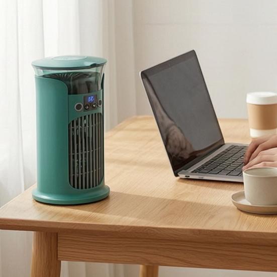 Desktop Misting Fan, Portable Cooling Fan with Spray, 3 Speed USB Rechargeable Mini Air Cooler for Home Office