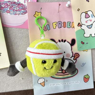 Cute Cartoon Funny Tennis Ball Plush Doll Stuffed Toys Keychain Pendant Backpack Charms Bag Hanging Ornaments Accessories Gifts