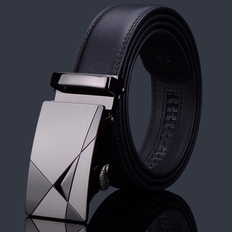 Cintura da Uomo in Vera Pelle con Fibbia Automatica - Design Casual e alla Moda in Pelle Bovina