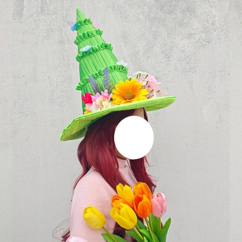 Lolitas Cosplay Witch Hat Magical Wizard Hats Halloween Witch Unisex Hat for Halloween and Theme Parties