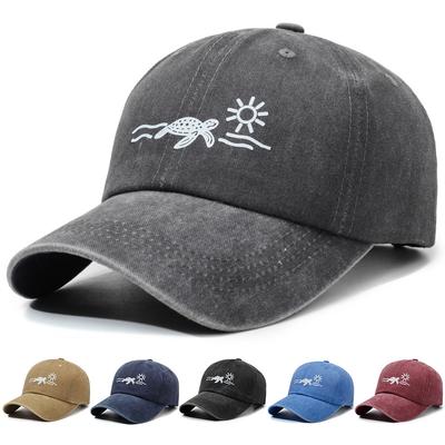 Wave Turtle Sun Printed Baseball Cap,Retro Style For Men And Women,Fashionable Outdoor Sun Shading And Adjustable Sun Protection