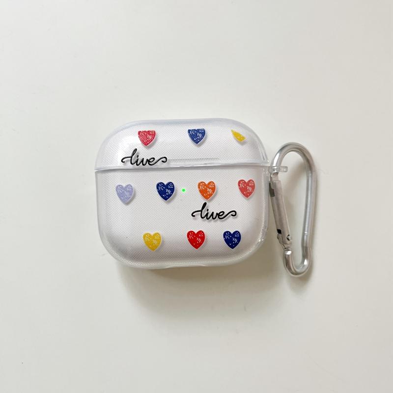 

Прекрасный красочный защитный чехол с сердечком для AirPods 1 2 3 airpods pro airpods pro 2, чехол с защитой от падения для наушников Bluetooth AirPods 3