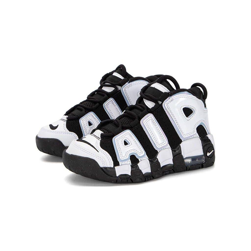 Nike Air More Uptempo PS Siyah Kobalt Mutluluk Çocuk Sneakerları Beyaz Çok Renkli DQ6201-001