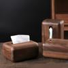 1pcs Vintage Solid Wood Tissue Box with Lid Handcrafted Wooden Tissue Holder Home Desk Decoration Storage Organizer