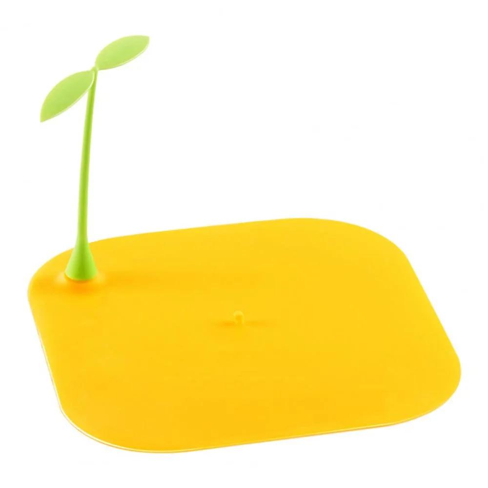Small Bean Sprout Handle Anti Odor Pad For Household Bean Sprout Floor Drain Sewage Odor Proof Cover Yellow