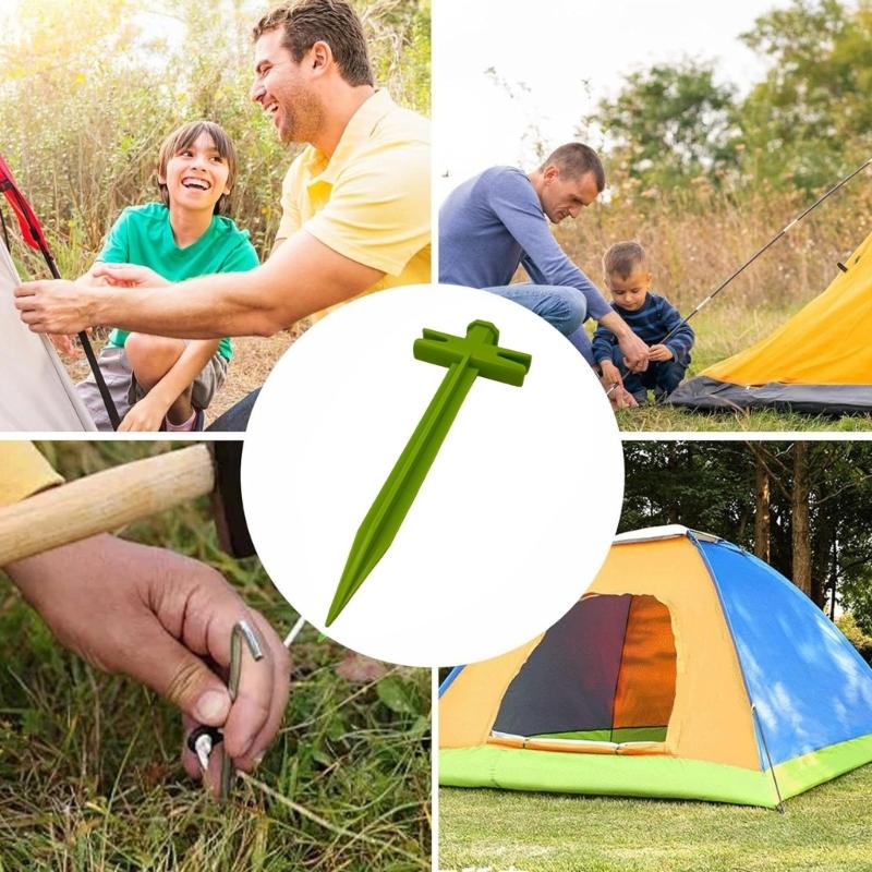 Camping Tent Ground Pegs With Safety Tapered Tip Weatherproofed Tent Stakes for Enhancing Stability