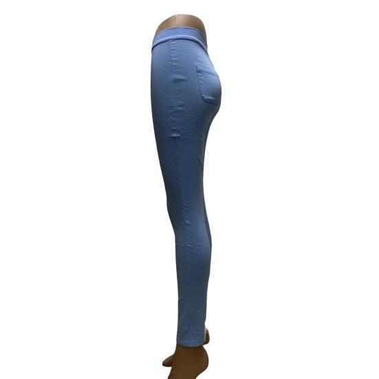 Women Skinny Trousers Slim Fit Solid Color Pants Cotton Blend High Waist Casual Trousers for Office Street Party Dating