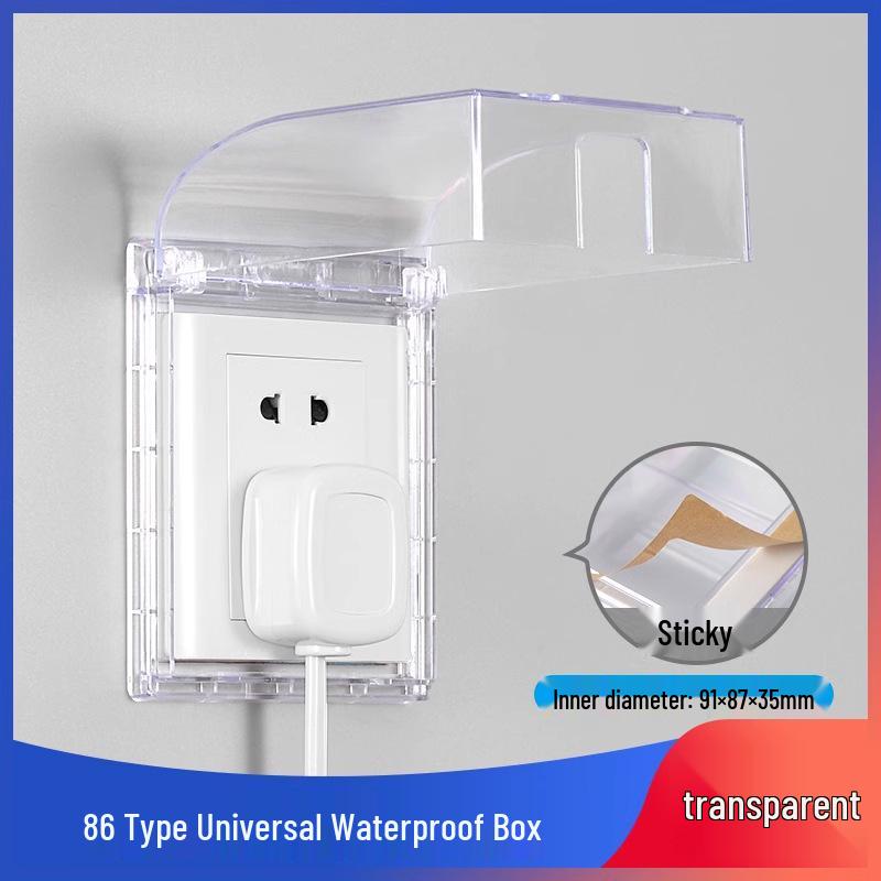 Type 86 Waterproof Self-Adhesive Switch Cover for Bathroom/Toilet/Kitchen