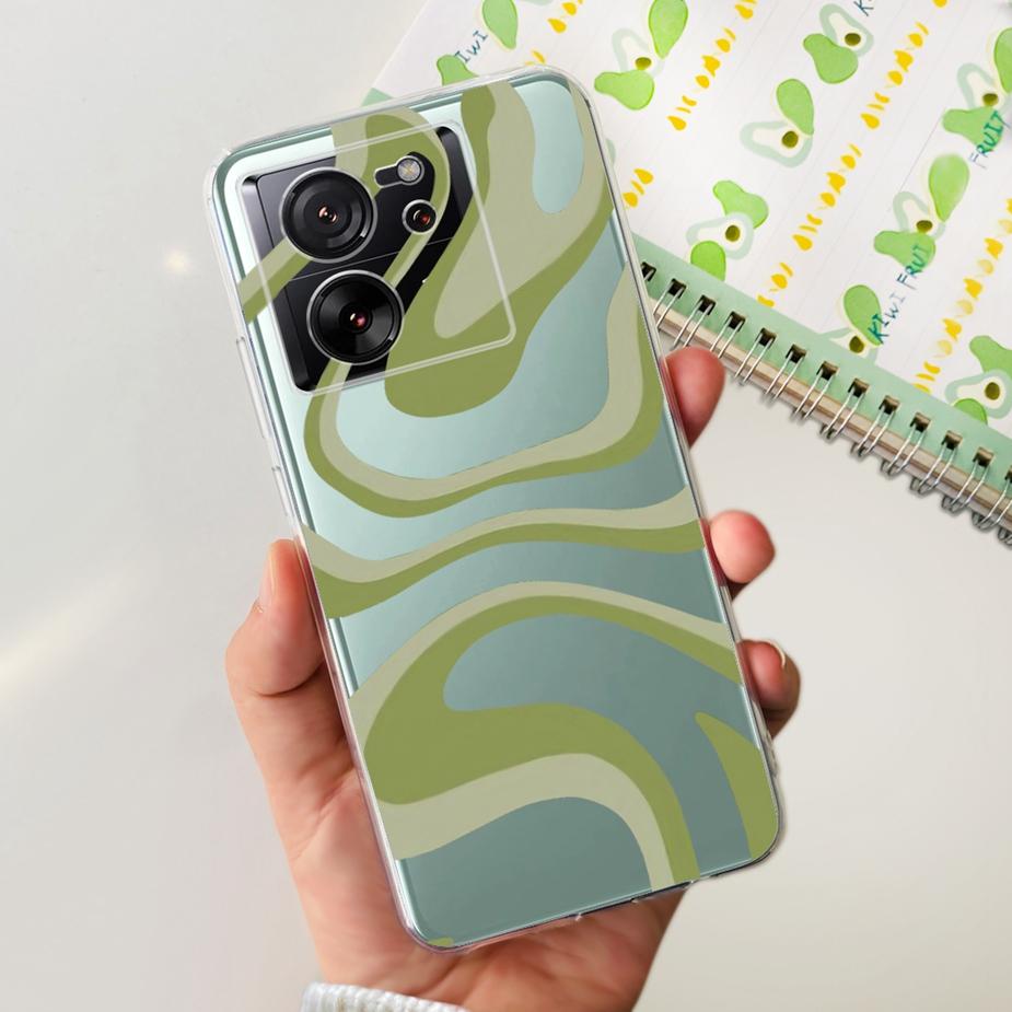 For Xiaomi 13T Pro Case Luxury Painted Back Cover Clear Silicone Phone Case For Xiaomi Mi 13T Pro 13TPro Soft Fundas 6.67'' Bags