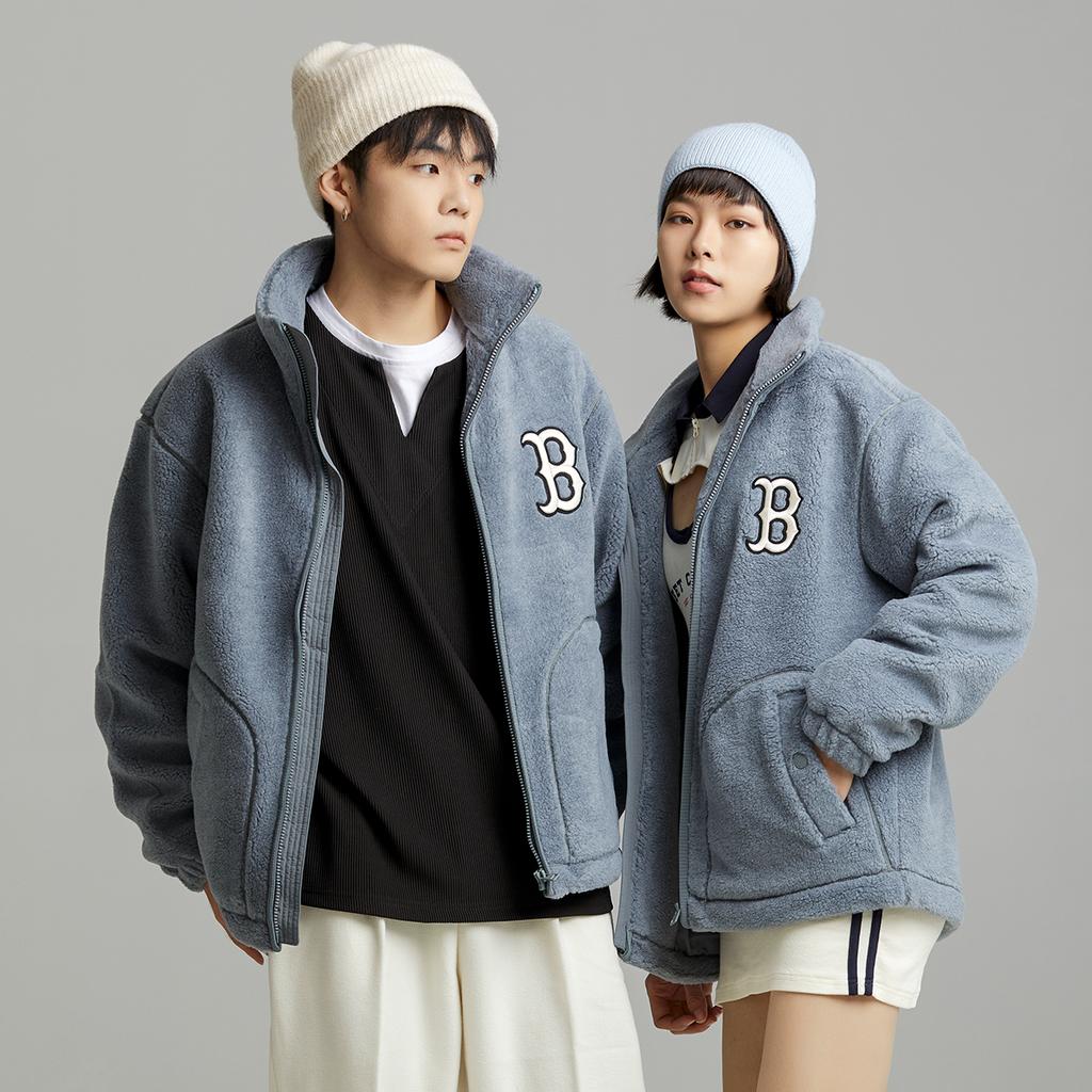New MLB Velvet Jackets Unisex Gray 3AFDB0626-43GRS