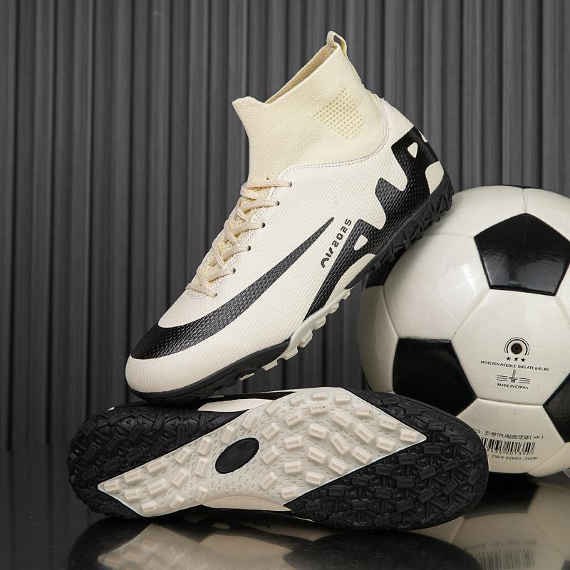 Professional Football Socks Shoes Men's TF Broken Nails Artificial Grass Non-slip Training Shoes High-top Teenagers Men's Long Nails