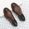New Brand Crocodile Pattern Business Formal Leather Shoes Men Pointed Toe Oxfords Formal Wedding Party Office Casual Dress Shoes