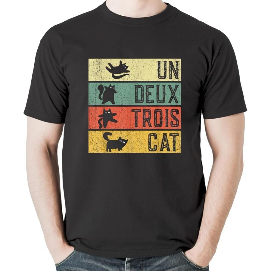 Cute Cat Lover Un Deux Trois Shirt - Un Deux Trois Cat T-Shirt Sweatshirt Hoodie Tanktop for Men Women Kids Black XXXXXL разноцветный