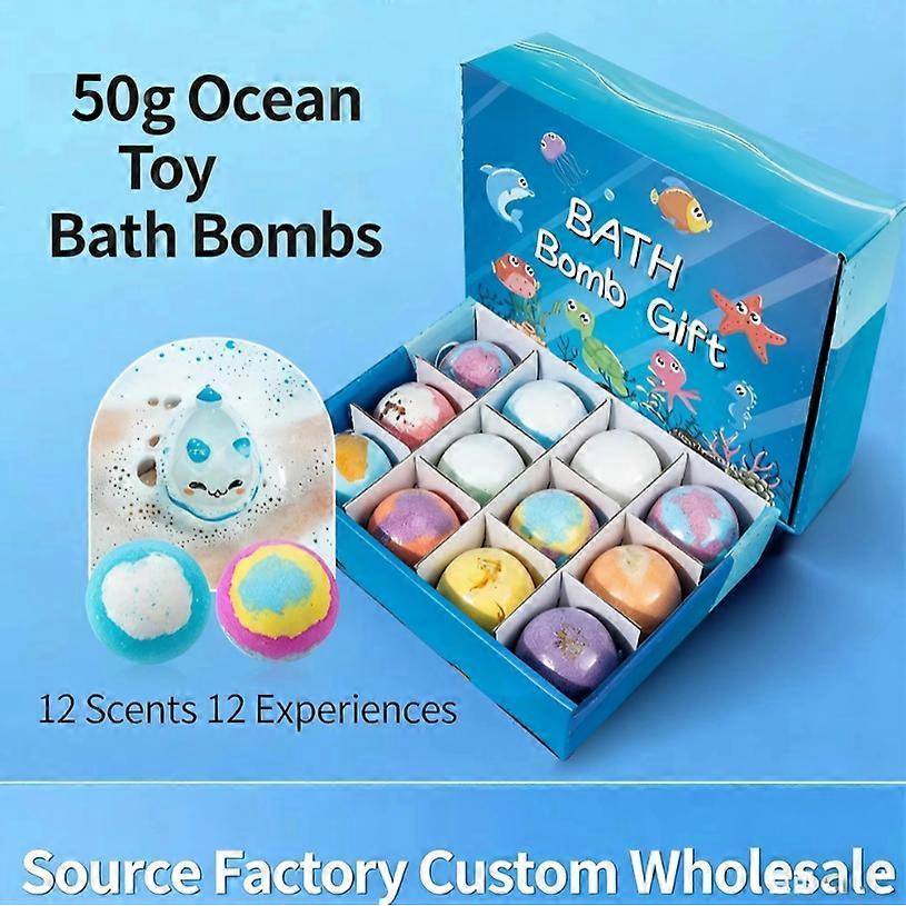12*50g Bath Bomb Gift Set, Colorful Bubble Bath Bombs Aromatherapy Spa Set Easter Gift for Kids Boys Girls