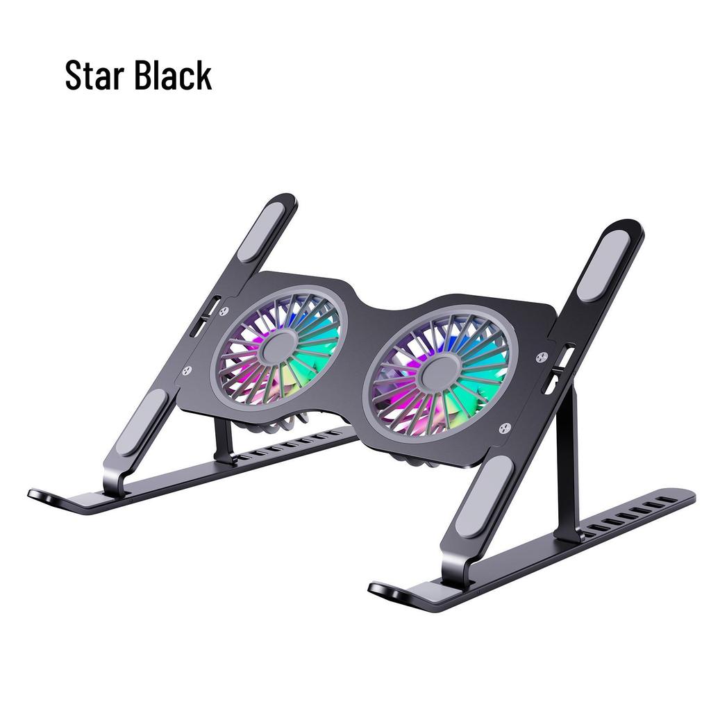 Aluminum Laptop Riser with Dual Fan Cooling
