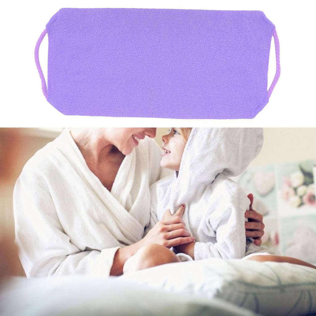 Exfoliating Rubbing Washcloth Elastic Shower Body Scrub Cleaning Massage Bath Towel StrapPurple