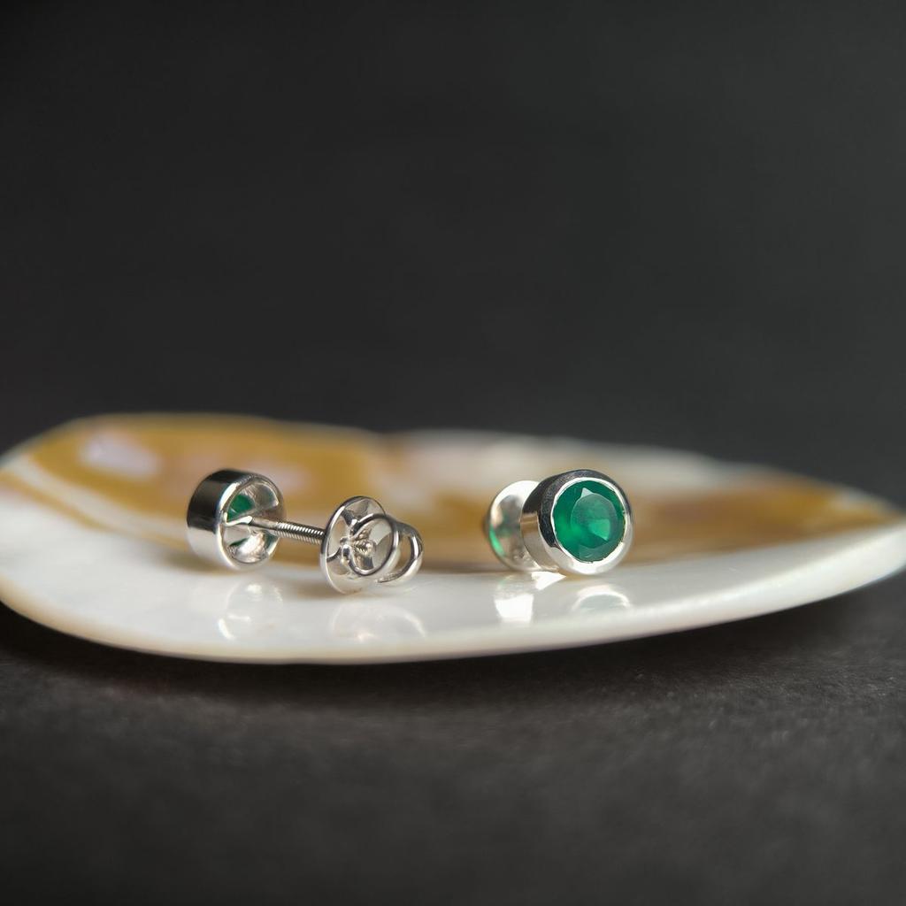 Серебряные серьги с натуральным агатом 0.917ct (2198390)