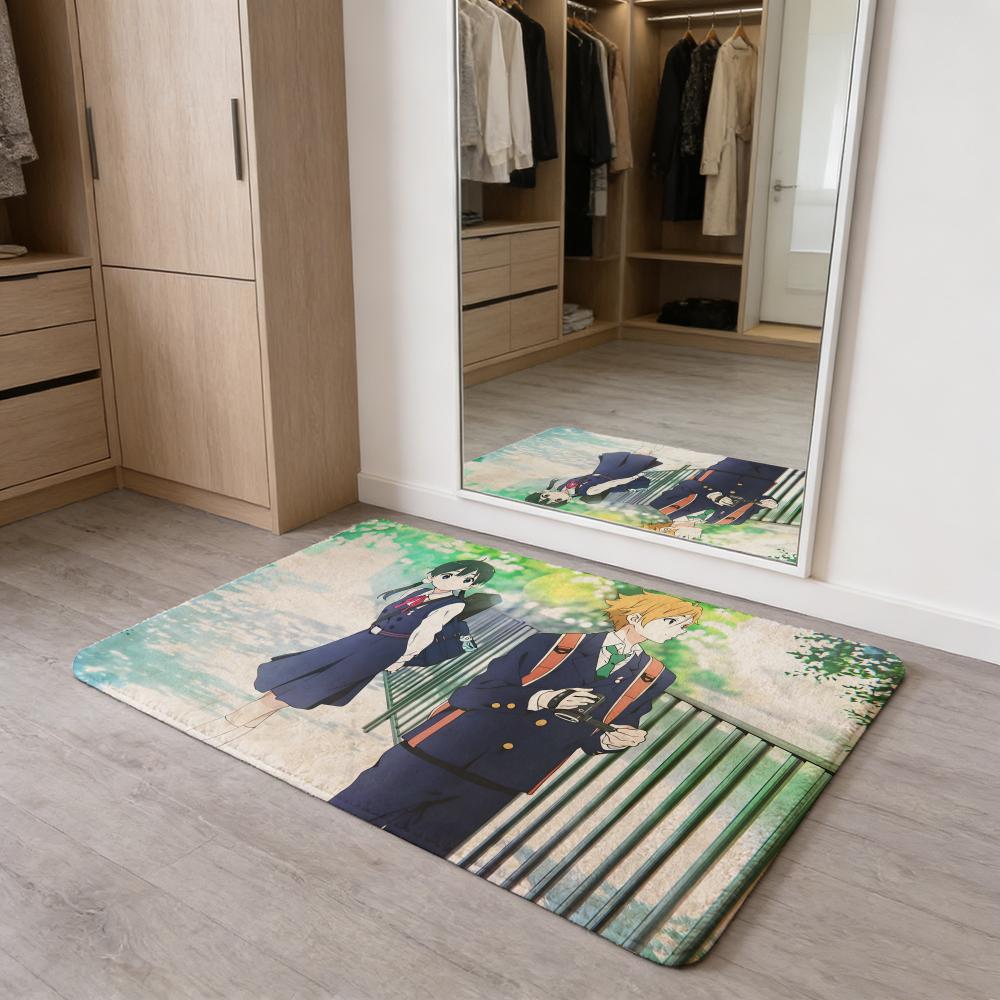 T-Tamako Market Floor Mat Flannel Door Mat Non-Slip Absorbent Washable Indoor Home Rug