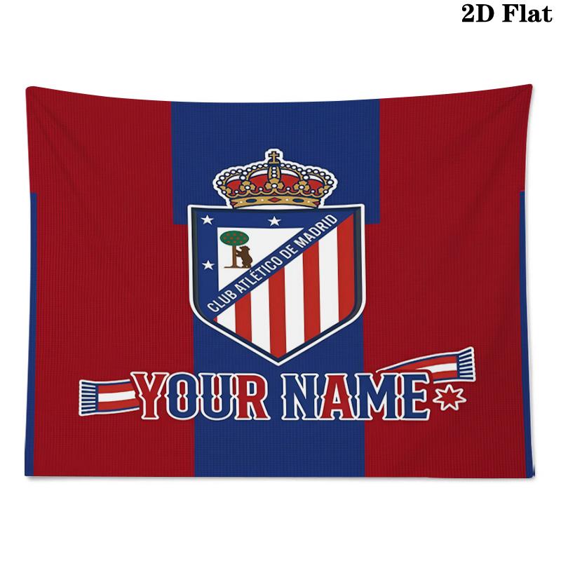 Custom Name Atletico Madrid Printed Tapestry – Wall Hanging for Bedrooms, Dorms, and Home Decor