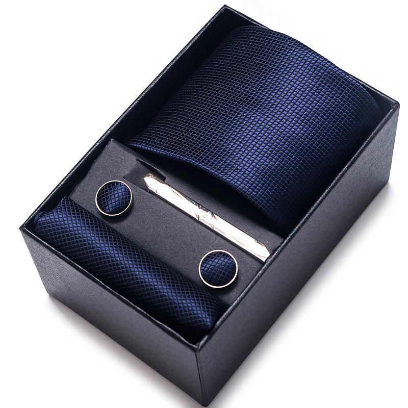 Cravatta Uomo Sposo Matrimonio Compleanno Regalo Per Ragazzi alla Moda Formale Casual Cravatta Asciugamano da Taschino Set Scatola Regalo