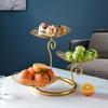 High Quality Iron 3-Tier Fruit Basket Lotus Leaf Shape Vintage Fruit Bowls Stand Fruit Holder Bread Snack Display