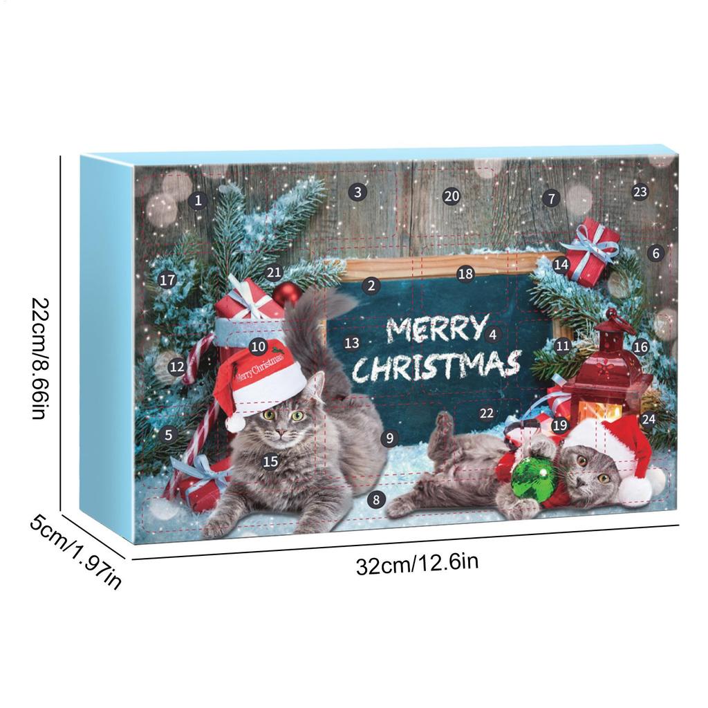 Cat Toy Advent Calendar 2025 Christmas Countdown Calendar 24 Days Kitten Toys Holiday Gift for Indoor Cats Boredom Relief