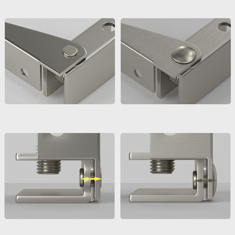 2Pcs Glass Door Hinge Easy Installate Silver/Black Color