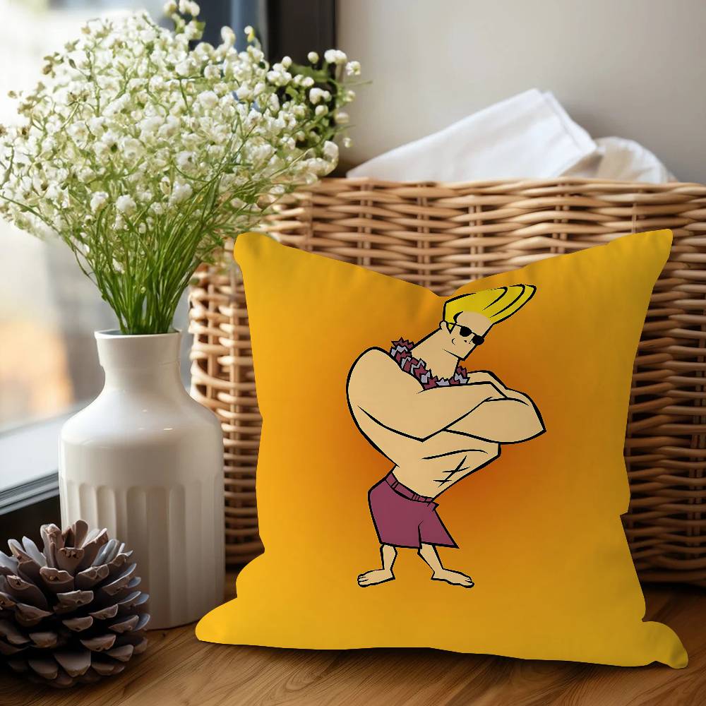 Cartoon J-Johnny Bravo Cushion Cover Inches Farmhouse Decor Home Throw Pillow Covers For Couch Decorations
