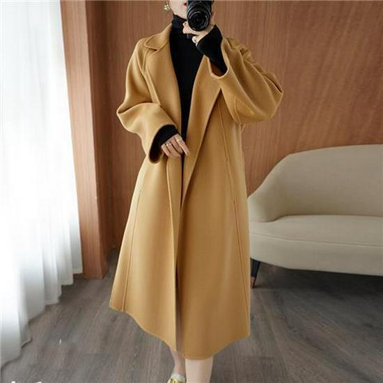Women's Korean Style Mid-Length Double-Sided Woolen Coat - Autumn/Winter 2022 Collection, White