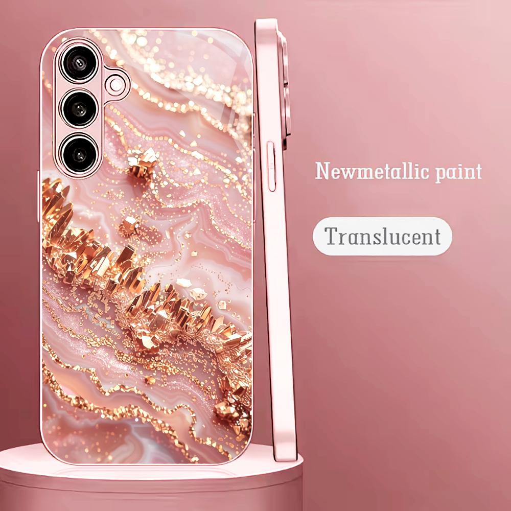 Luxury Rose Gold Crysta Madam phone case s26 ultra case quad lock glass for Samsung Galaxy S26 S25 S24 S23 S22FE Ultra Plus