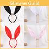 Classic Bunny Ears Headband With Satin Fabric Handmade For Halloween Cosplay Party Dress Up