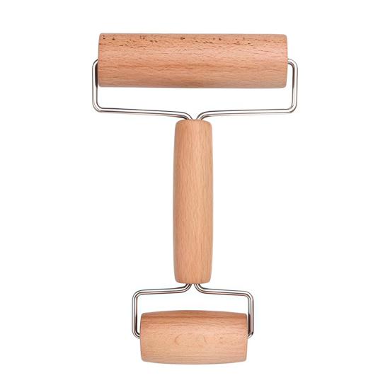 Wood Rolling Pin Non-Stick Dough Roller for Pizza Pastry Ergonomic Mini Dough Rolling Pin Easy-Clean Essential Baking Tool for Home Kitchen