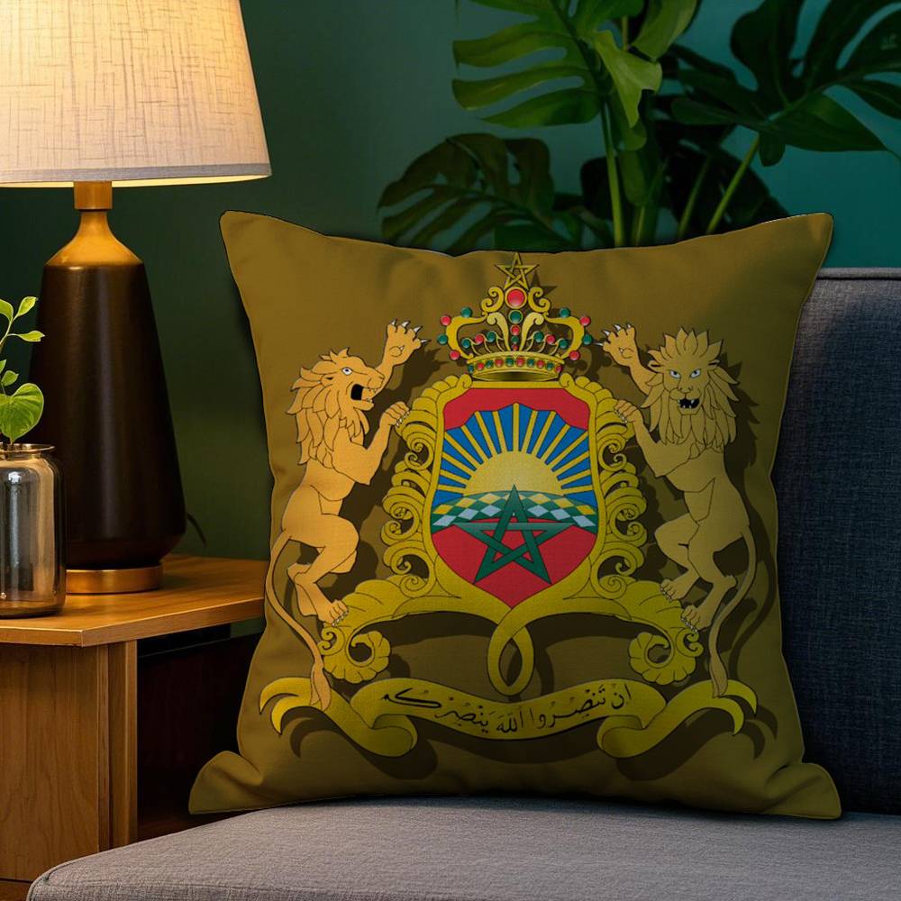 Pillow Case Sofa Living Room Bedroom Doublesided Printing AAlgerian Passport Pattern Square Cushion Nap Time Pillow Case