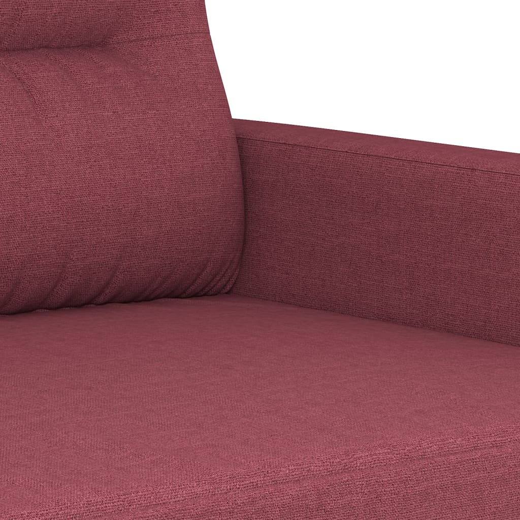Vidaxl 2-Seater Lounge Set with Cushions, Wine Red, Fabric